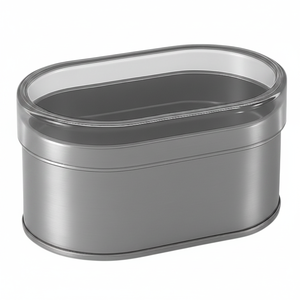 Lata Redonda Kontensan L378 de 1/4 Litro para Frutos Secos, 68x93mm x H60mm, 0.25 Litros, Tapa de Cristal - Product Image 2