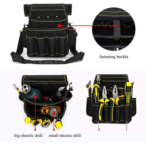 Sac de ceinture multifonctionnel en toile pour électricien, grande taille, pour travaux en hauteur, avec fermeture éclair, sac spécial - Product Image 4