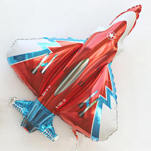 Palloncino a forma di aereo di linea di colore rosso blu per bambini decorazione di compleanno pavimento galleggiante in pellicola di alluminio palloncino - Product Image 4