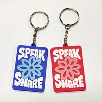 Porte-clés en PVC souple avec logo personnalisé, imprimé en 2D et 3D, porte-clés en caoutchouc, cadeau promotionnel, porte-clés pour salon professionnel et souvenirs d'entreprise