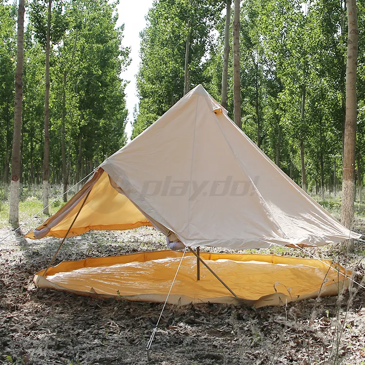Campainha de <span class=keywords><strong>algodão</strong></span> unistengh, tenda de lona à prova d'água com glamping, para acampamento ao ar livre de 3m/4m/5m/6m