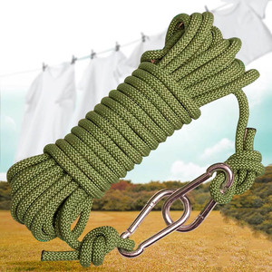 Corde à linge de voyage portable pour l'extérieur avec pinces à linge <span class=keywords><strong>en</strong></span> acier et cintres <span class=keywords><strong>en</strong></span> tissu - Product Image 1