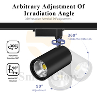 Precio competitivo riel de techo foco de luz Led Tracklight 12W 20W 30W 40W ajustable 3cct regulable COB Led luces de pista