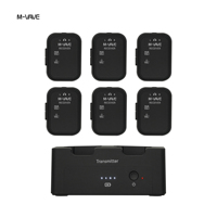 Système de monitoring sans fil M-VAVE WP-12 2.4G pour écouteurs, émetteur rechargeable, 6 récepteurs avec bouton de volume et fonction de sourdine