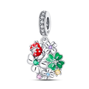 Ciondolo a nido d'ape con margherite della serie Bee, bestseller transfrontaliero, per gioielli fai da te, accessori per bracciali, placcato argento - Product Image 3