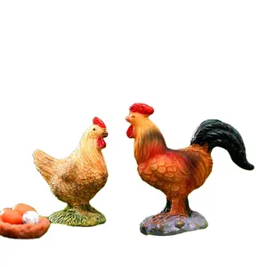 Simulated Chicken Micro Landscape MIni Garden Decoration Rooster Miniature Hen DIY Ornaments