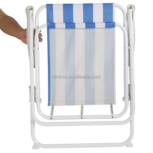 Chaise de plage pliante rayée avec structure en fer, chaise longue de camping, chaise longue de loisirs d'extérieur - Product Image 4