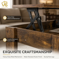 Table basse en bois brun, table pliante avec étagère de rangement, mobilier moderne pour salon