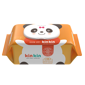 Lingettes humides non tissées KINKIN Naturelles, sans alcool, pour prévention des éruptions cutanées, pour bébés à peau sensible, 80 lingettes, pour climats tropicaux, OEM, Vietnam - Product Image 1
