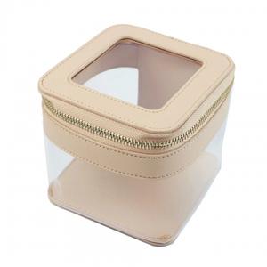 Sac cosmétique en PVC transparent, boîte <span class=keywords><strong>de</strong></span> rangement pour maquillage en cuir PU imperméable, logo personnalisé, organiseur <span class=keywords><strong>de</strong></span> toilette <span class=keywords><strong>de</strong></span> voyage - Product Image 5