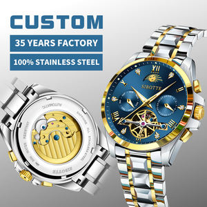 Montre <span class=keywords><strong>de</strong></span> luxe pour homme, automatique, mécanique, tourbillon, acier inoxydable, étanche 5 BAR, sport, phase lunaire, mouvement Hangzhou - Product Image 6