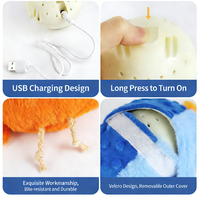 Jouet interactif automatique pour chats et chiens, balle roulante et sauteuse, rechargeable, activée par le mouvement, jouet en peluche pour animaux de compagnie