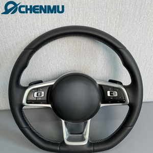 Volante <span class=keywords><strong>de</strong></span> cuero mejorado personalizado para Volkswagen VW Polo Golf R 6 7 8 <span class=keywords><strong>MK6</strong></span> MK7 GTi Passat B7 B8 <span class=keywords><strong>Jetta</strong></span> - Product Image 1