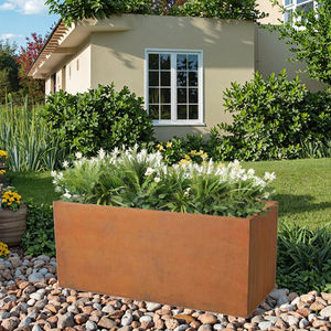Vente directe d'usine KD Structure <span class=keywords><strong>Pot</strong></span> de fleur <span class=keywords><strong>en</strong></span> acier Corten <span class=keywords><strong>grand</strong></span> arbre extérieur rectangulaire jardinière <span class=keywords><strong>en</strong></span> métal Pots de jardin - Product Image 2