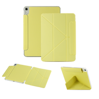 Coque rigide transparente anti-déformation pour iPad Air 4 avec support pliable multi-angles, pochette latérale pour stylet et fonction veille/réveil magnétique