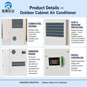 Hengrong WEA-1000W Semi Embedded PLC Control Cabinet Outdoor <b>Cooling</b> <b>System</b> IP54 Air Conditioning Hitachi Compressor Ensures Rel - Product Image 5