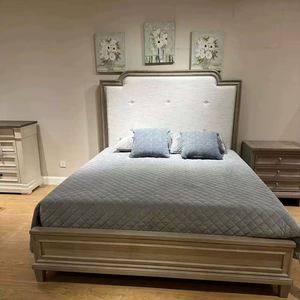 Modern Panel Wooden <b>Bed</b> 180x200cm Double <b>Bed</b> Adjustable High-<b>end</b> Design for Small Apartment - Product Image 1