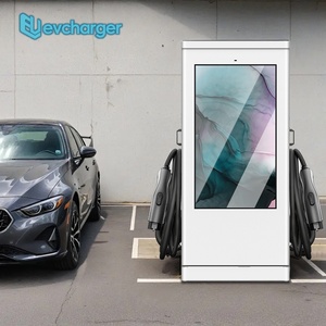 Estación de Carga para Vehículos Eléctricos de Corriente Continua (CC) Montada en el Suelo con Pantalla Publicitaria de 55 Pulgadas, Cargador de CC para Vehículos Eléctricos CCS2 CCS1 para Zeekr - Product Image 1