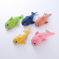 Dessin animé écologique en peluche requin famille cataire chat jouet Durable mâcher dents nettoyage