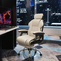Chaise pivotante en cuir synthétique réglable et extensible pour le bureau à domicile - Confort assis pour de longues heures, chaise de jeu