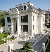 Revêtement extérieur en pierre calcaire blanche, panneau de façade de villa moderne, décoration murale extérieure, pierre naturelle, finition polie personnalisée