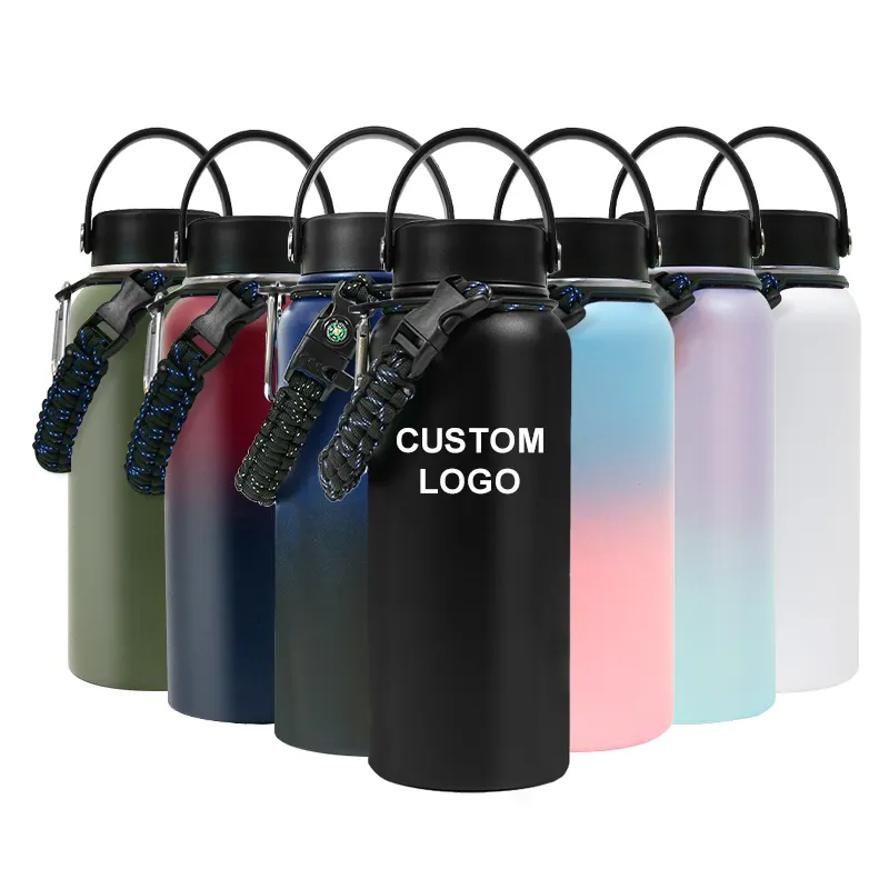 Promotion Thermos Wide Mouth Tumbler Stainless Steel Sports Water Bottle With Lid Straw