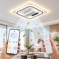 Ventilateur de plafond sans pales en métal moderne silencieux de style nordique avec lumière, télécommande, moteur AC, 60 pouces