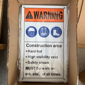 Chất lượng cao 12 \ "x 18 \" phản chiếu dấu hiệu giao thông cảnh báo di chuyển cổng có thể gây ra nghiêm trọng chấn thương chết bền kim loại nhôm - Product Image 2