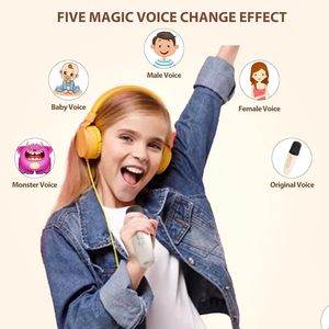 Mini haut-parleur karaoké Bluetooth portable Worthy avec microphone sans fil et lumières colorées pour enfants et adultes, métal actif RGB 3W - Product Image 5