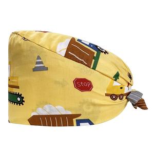 Cotton Cartoon Printing Sweat-absorbent Elastic Scrub <b>Hat</b> Beauty Salon Work <b>Hats</b> Pet uniform Spa <b>Christmas</b> New Year Scrub Caps - Product Image 1