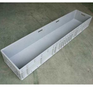 Gray Plastic Logistics Box 1800x400x340mm <b>Stackable</b> Turnover <b>Crate</b> For Turtle And Shrimp Farming Factories - Product Image 4