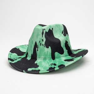 Nouveau chapeau de jazz vintage en <span class=keywords><strong>laine</strong></span> 100% turquoise à large bord en forme de cloche pour l'équitation et les fêtes en plein air - Product Image 1