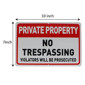 Reflective 7x10 Inch Custom Metal California Penal Code Do Not Enter Private Property Drive Reflective No Trespassing Warning Signs