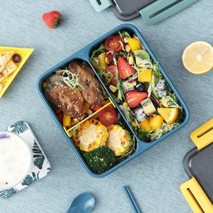 Leakproof Insulated <b>Plastic</b> 3 Compartment Reusable Heatable Food Storage Container Portable <b>Lunch</b> <b>Box</b> Lock Lids Newborn - Product Image 2