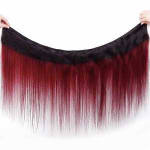 Extensions de cheveux humains à double trame T1B-99J, longues et lisses, qualité 10A 12A 14A, cheveux bruts avec cuticules intactes - Product Image 5