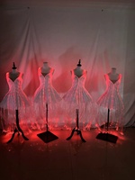 Robe de tutu de ballet optique unisexe, style classique, tenue de performance de danse de salon pour adulte, avec fonction lumineuse, pour compétition scénique, en polyester