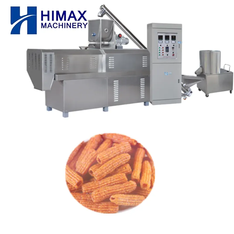 Automatic fried snack food bugles chips processing line fried crispy snacks making machinery manufacturers