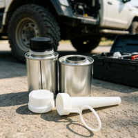 Boîte métallique vide pour additif carburant Octane Booster pour l'entretien automobile, emballage rond en fer blanc vide
