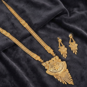 Venta al por mayor 14K 18K 24K chapado en oro formando joyería larga, joyería india de diseño floral, joyería de moda, joyería llena de oro de latón - Product Image 1