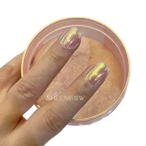 Polvo de efecto espejo, polvo de Aurora de hielo profesional, pigmento cromado, polvos brillantes para uñas para arte de uñas