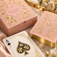 Jeu de cartes de luxe personnalisé et écologique, jeu de poker avec estampage à chaud doré, boîte gaufrée, marque privée, jeu de cartes familial