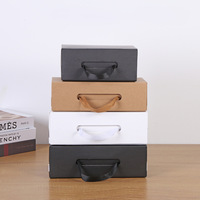 Shaher Flat Foldable Shoe Box Ribbon Handle Lid Base Kraft Paperboard Liner Hot Stamping Logo Printing Clothing Apparel Scarf