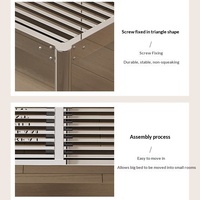 Cadre de lit à baldaquin réglable en acier inoxydable 304 épaissi, écologique et économique, pour lit double, idéal pour hôtels, chambres à louer et dortoirs modernes