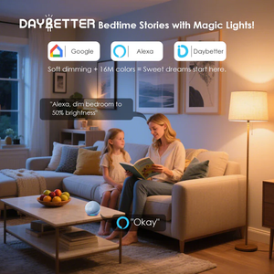 Daybetter E26 110V RGB 4แพ็คหลอดไฟ LED อเล็กซา/ผู้ช่วย Google ควบคุมด้วยเสียงรีโมทคอนโทรลความสว่างสูงคลังสินค้า - Product Image 3