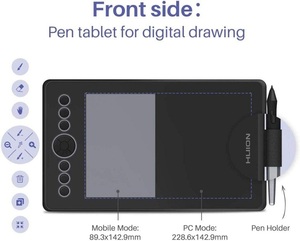 <span class=keywords><strong>HUION</strong></span> Inspiroy tinta H320M negro doble propósito gráficos del dibujo de la tableta LCD escritura tableta de dibujo para niños - Product Image 3