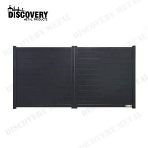 Nouvelle porte battante en aluminium allée <span class=keywords><strong>portail</strong></span> gris moderne porte battante électrique Double portes coulissantes pour maison de banlieue - Product Image 4