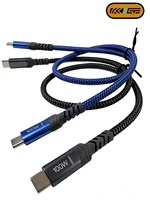 Cables de Datos de Nailon de Alta Gama Personalizados, Doble Tipo-C, Salida de Video 4K 60Hz, Carga PD, USB C Superrápido 10Gbps, Transferencia de Archivos Rápida para Cámara