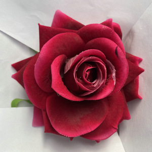 Grande tête de rose artificielle en velours style D, pour décoration de mariage, accessoires de photographie, ornement - Product Image 4