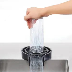 2022 New Hands Free Automatic Rotating Spray Glass Cleaner Washer,Mini High Pressure Cup Rinser Dishes Washer For Kitchen