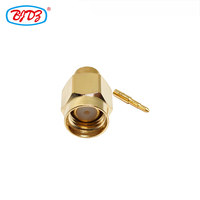 Precio de fábrica chapado en oro 50 Ohm SMA macho enchufe MACHO para RG405 SS405 RG402 SS402 RG141 Cable RF coaxial conectores coaxiales en Stock